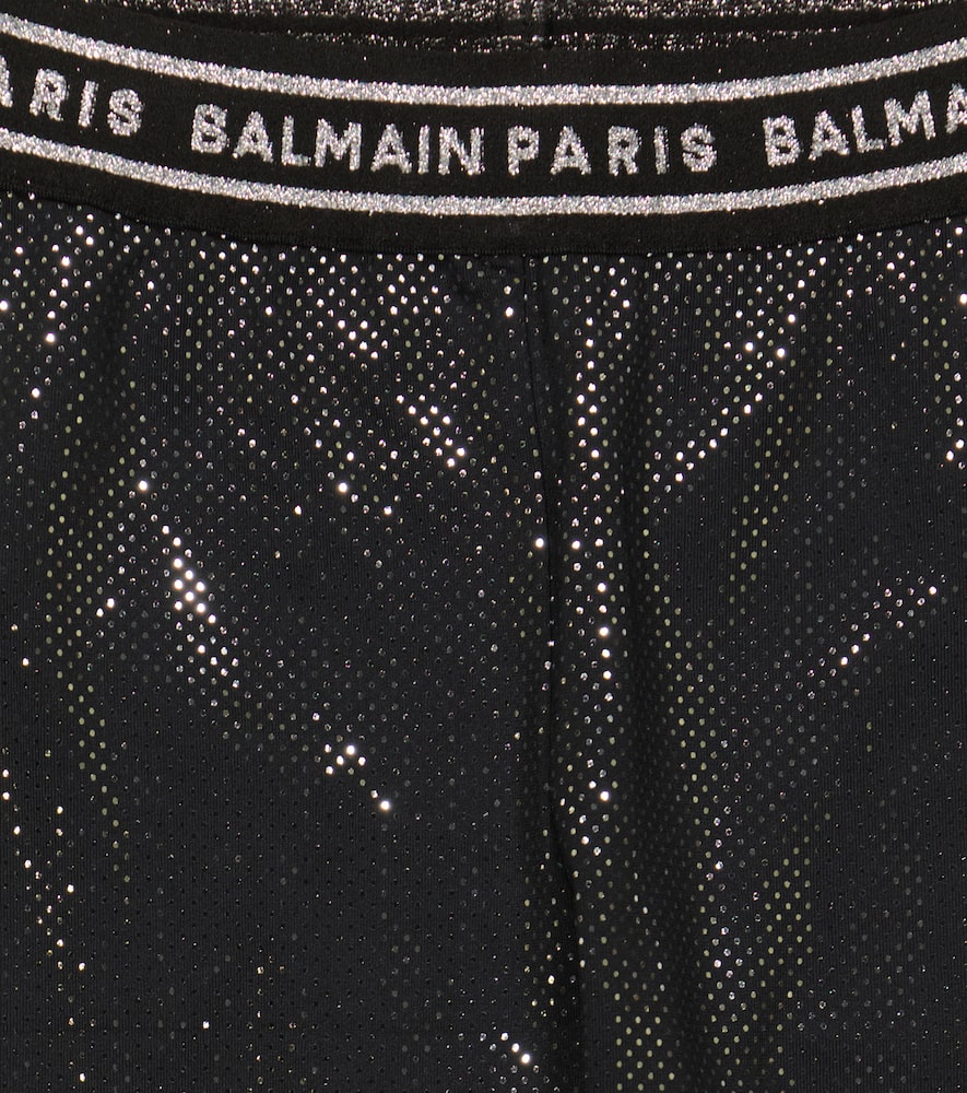 Shop Balmain Logo Leggings In Black