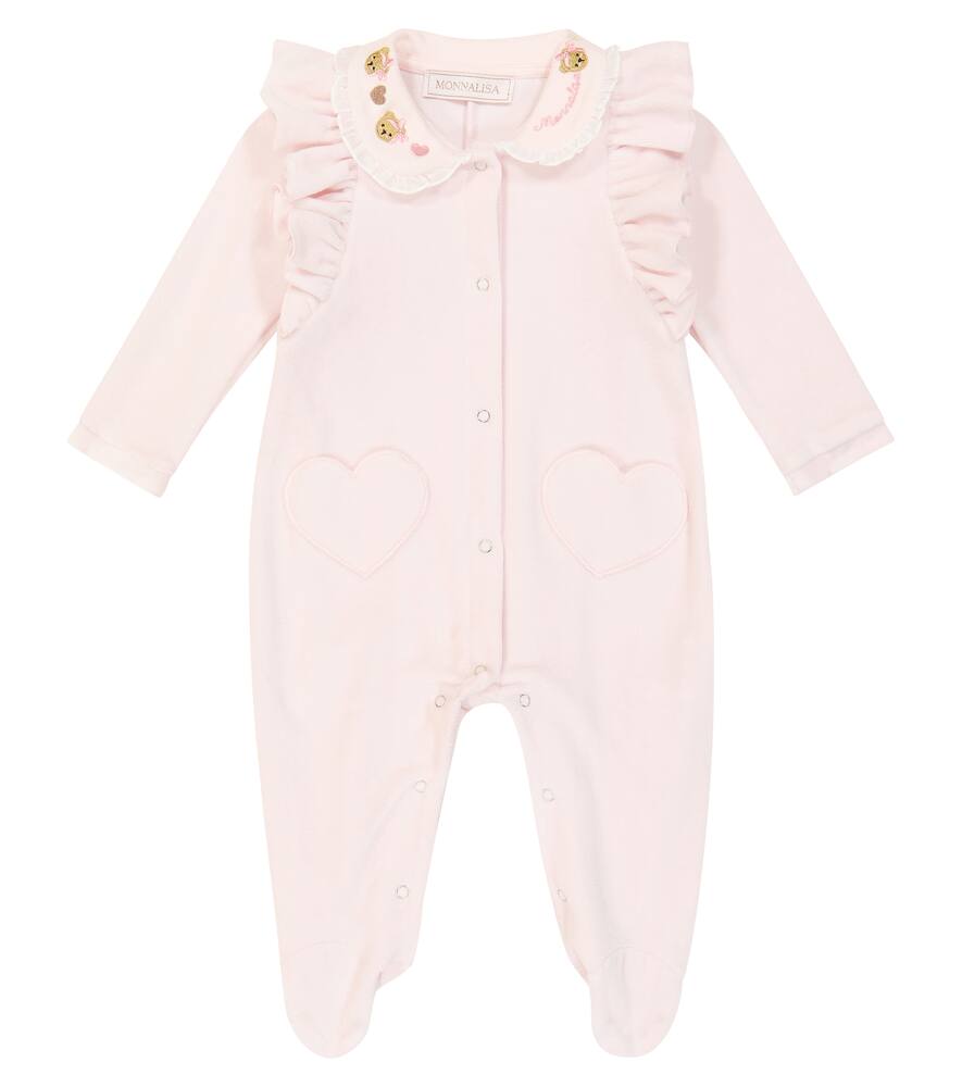 Monnalisa Baby cotton-blend playsuit