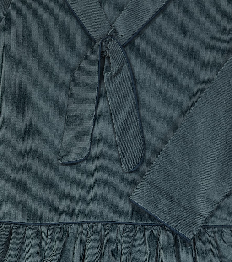 La Coqueta Aranda Cotton Corduroy Dress In Blue