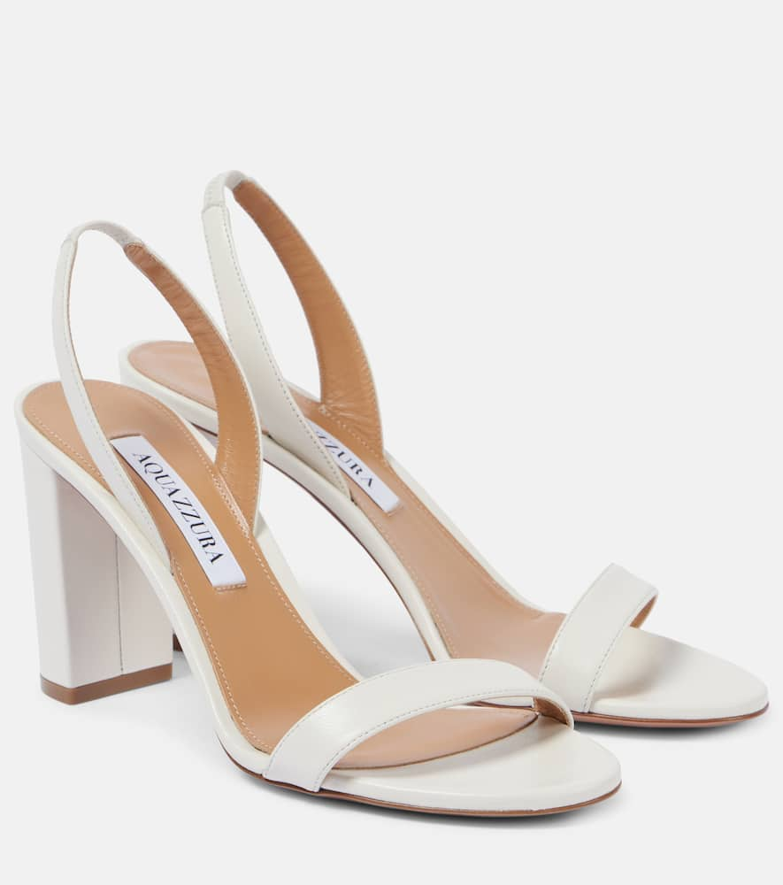 Aquazzura So Nude 85 Leather Slingback Sandals In White