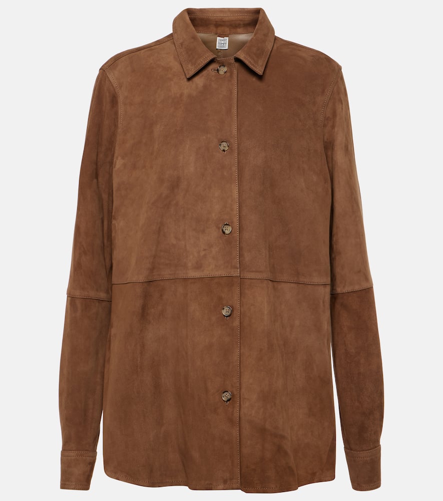 Totême Toteme Soft Suede Shirt Jacket In Tobacco