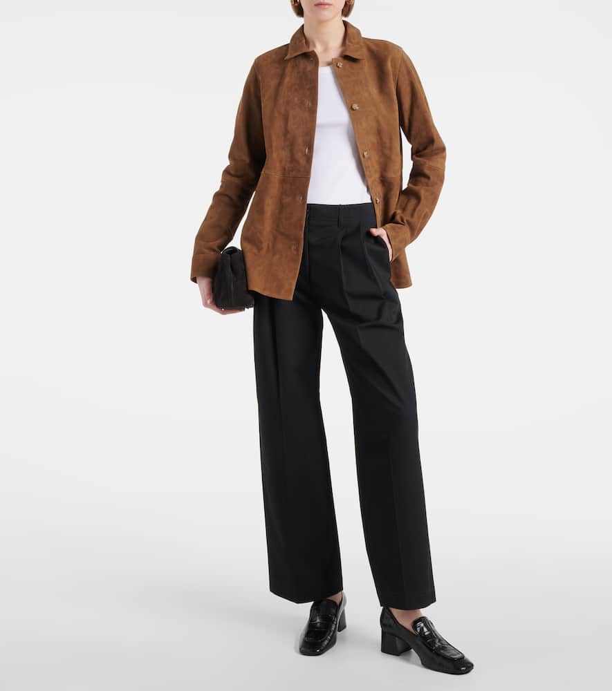 Totême Toteme Soft Suede Shirt Jacket In Tobacco