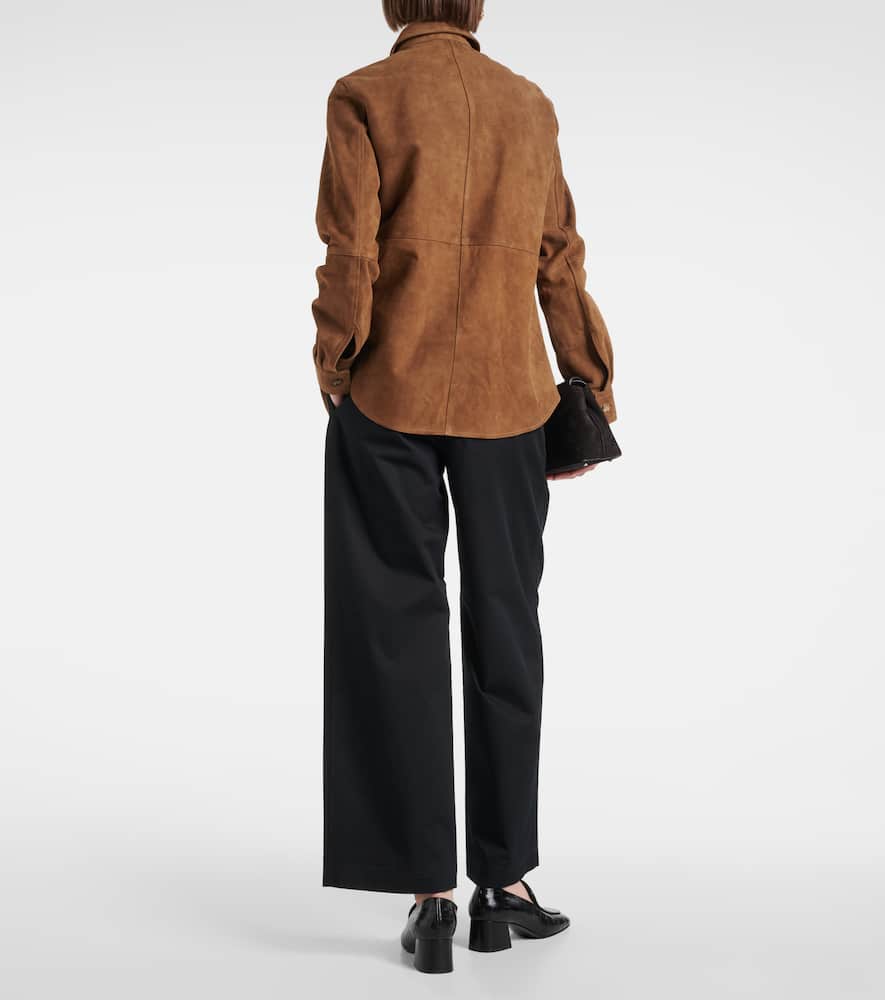 Totême Toteme Soft Suede Shirt Jacket In Tobacco