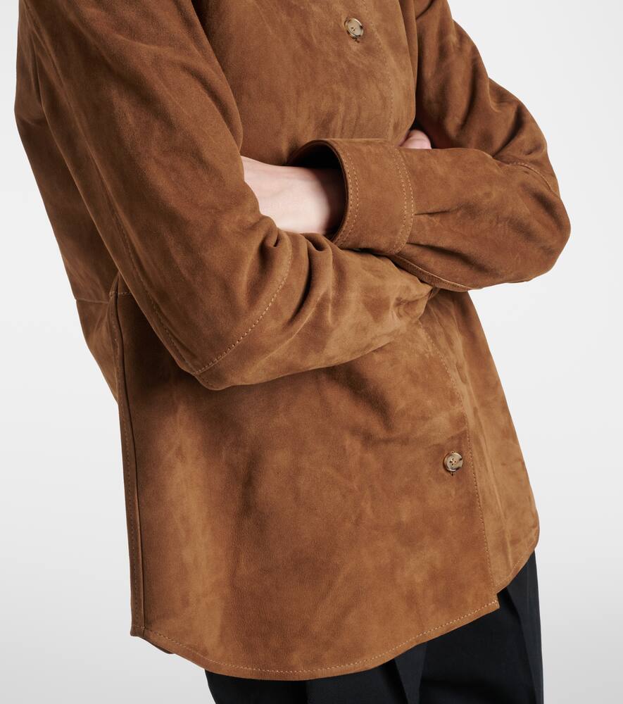 Totême Toteme Soft Suede Shirt Jacket In Tobacco