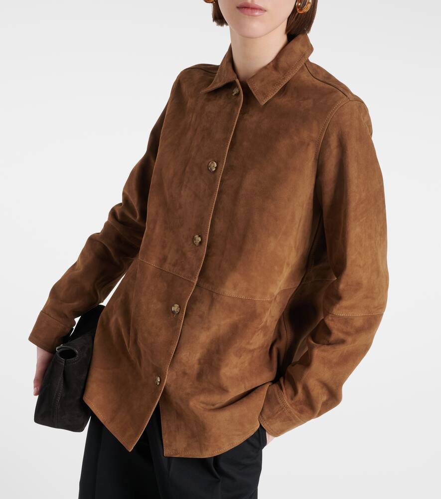 Totême Toteme Soft Suede Shirt Jacket In Tobacco