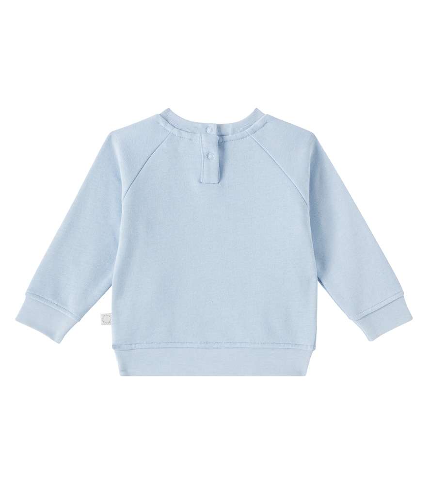 Stella Mccartney Cotton Fleece Rabbit Sweatshirt In Blue