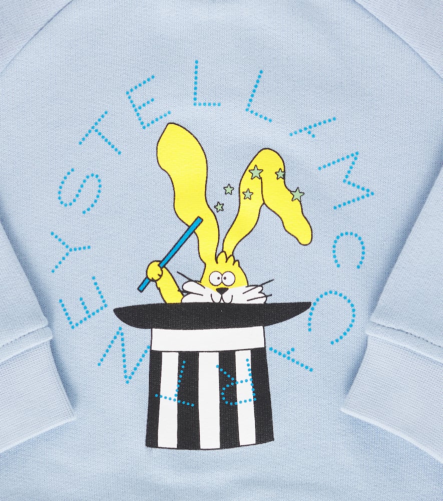 Stella Mccartney Cotton Fleece Rabbit Sweatshirt In Blue