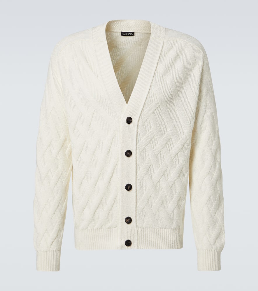 Ribbed-knit cotton cardigan