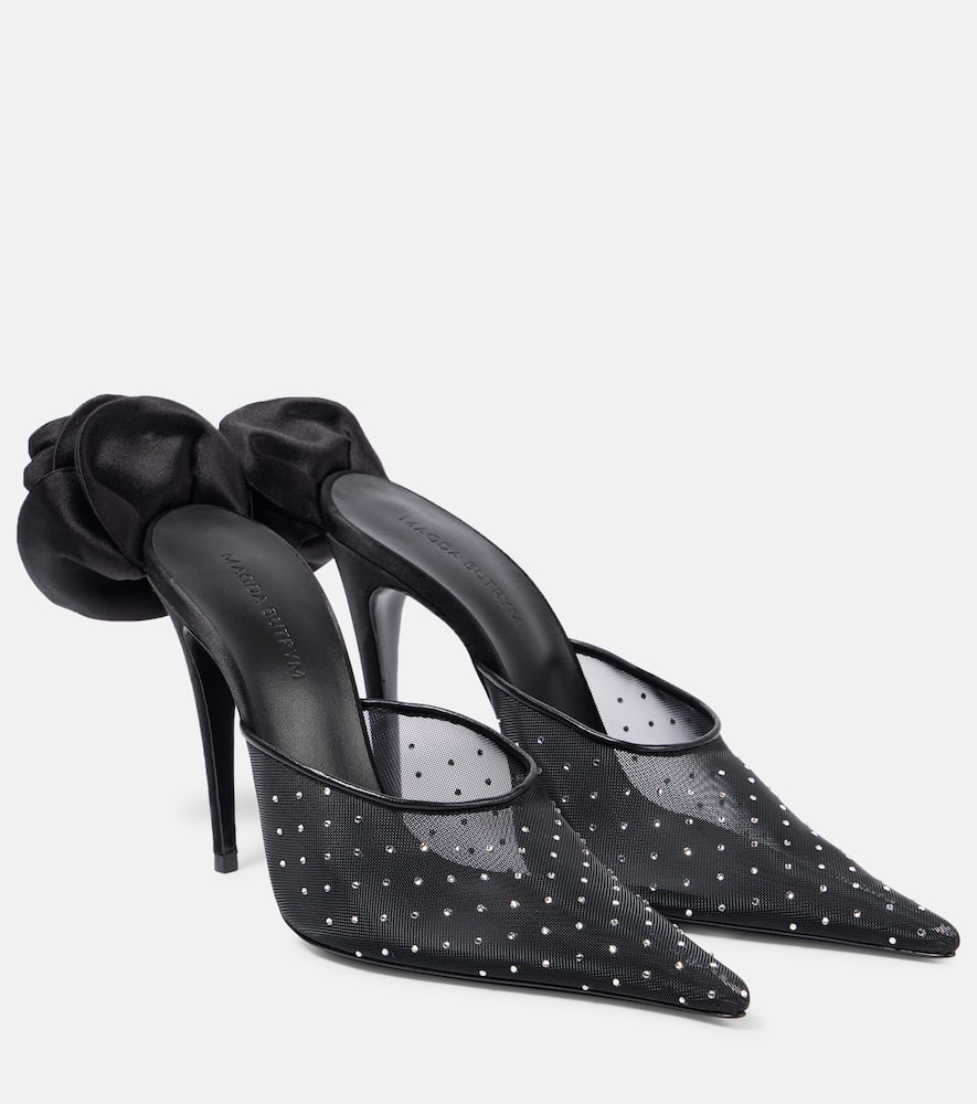 Magda Butrym Crystal-embellished Mesh Pumps In Black