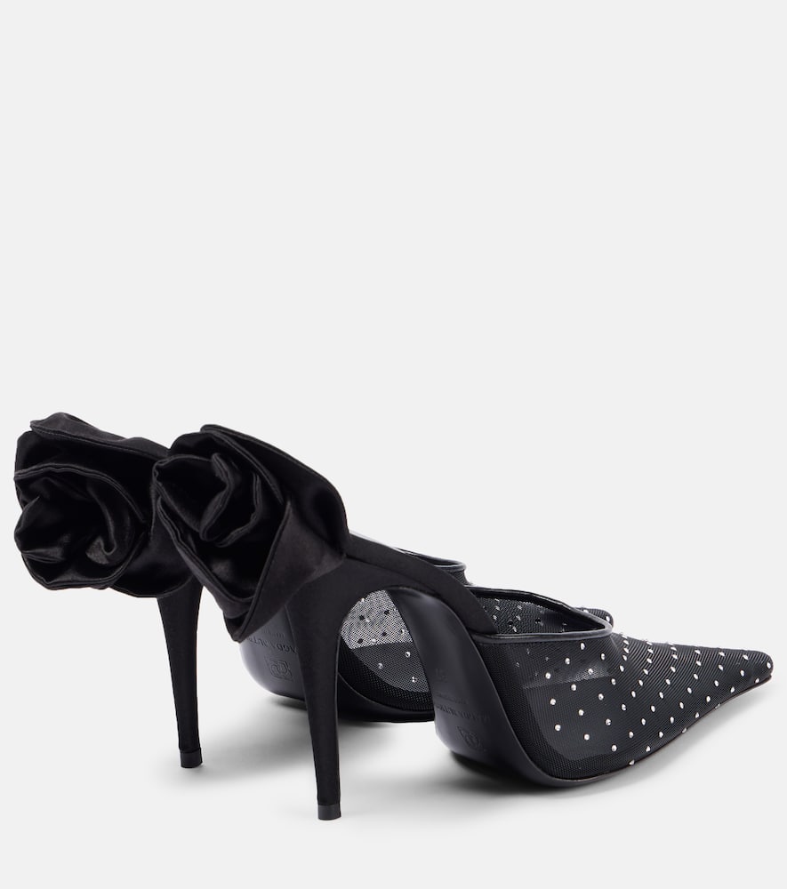 Magda Butrym Crystal-embellished Mesh Pumps In Black