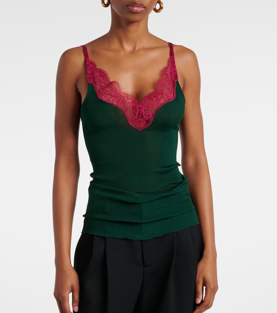 Saint Laurent Silk Satin Top In Pink