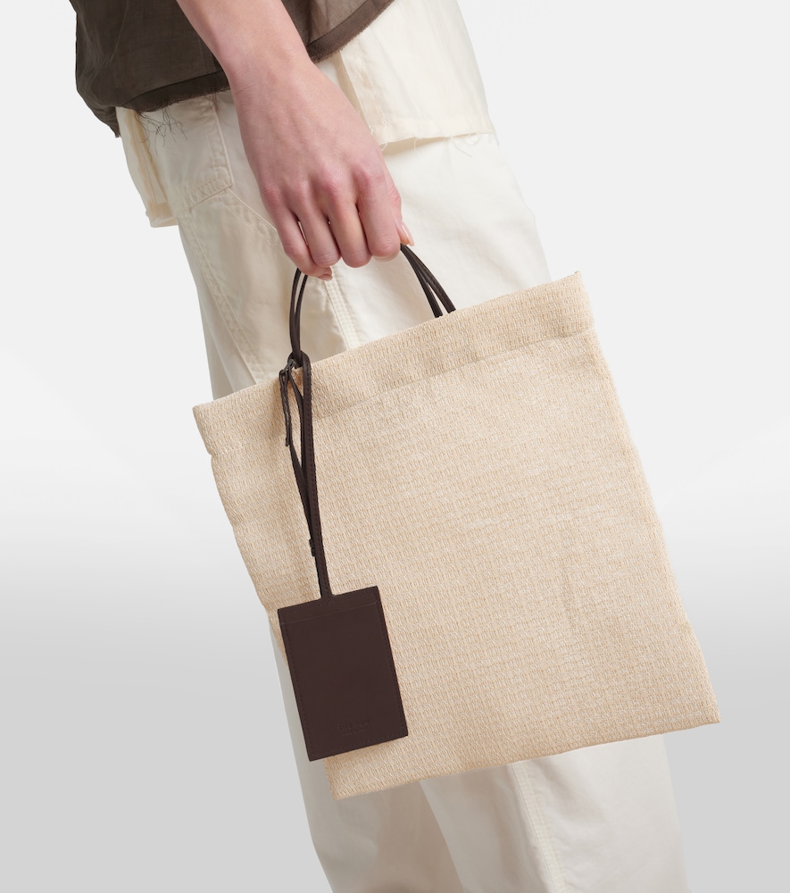 The Row Barn Mini leather-trimmed tote bag