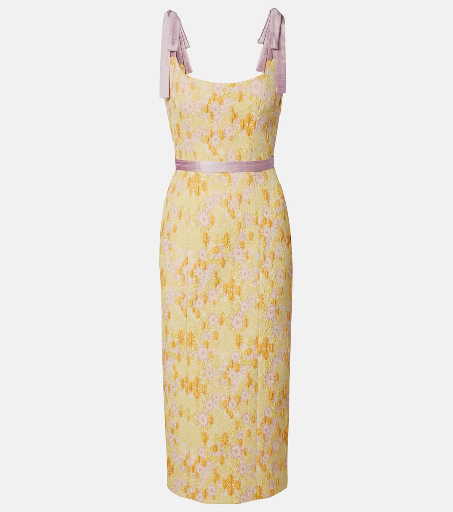 Acacia embroidered brocade corset dress