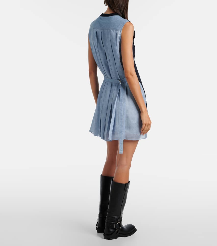 Sacai Cotton Jersey Minidress In Blue