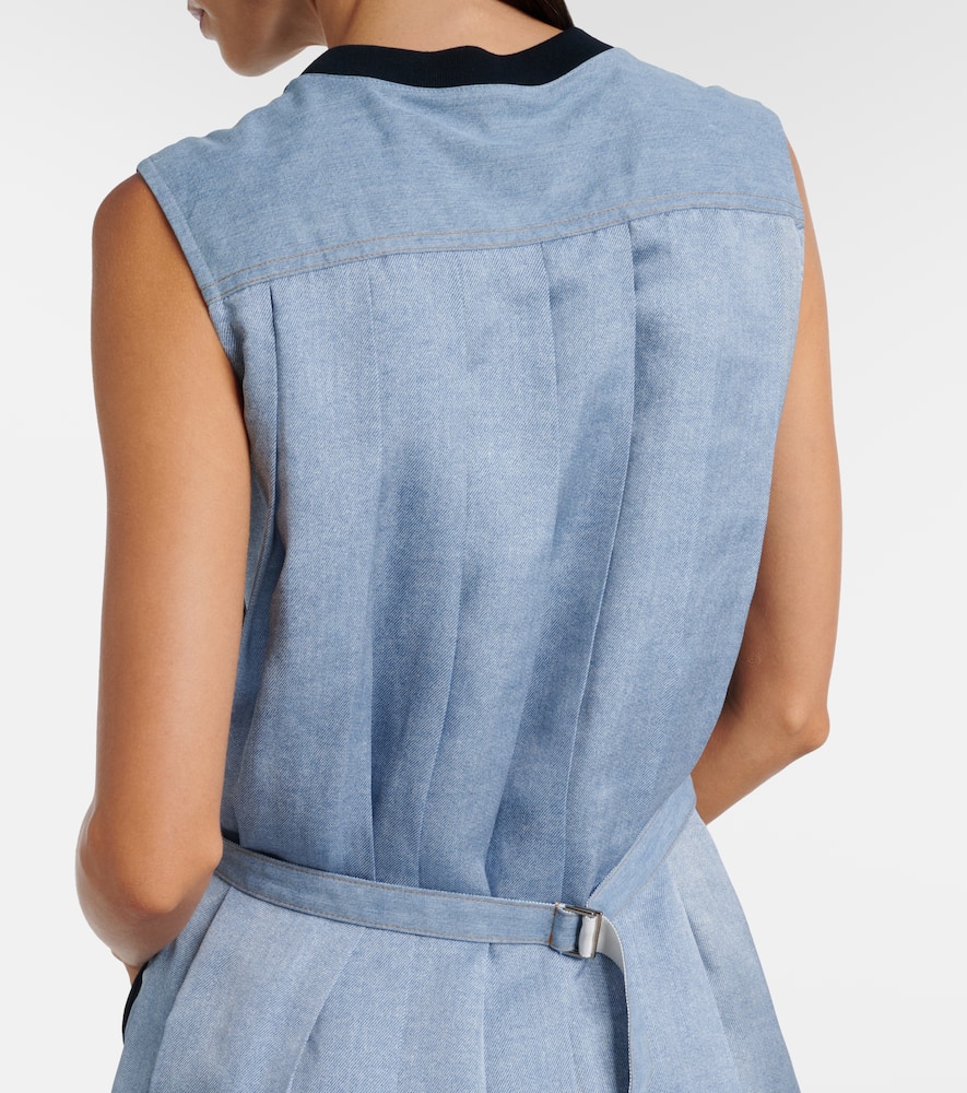 Sacai Cotton Jersey Minidress In Blue