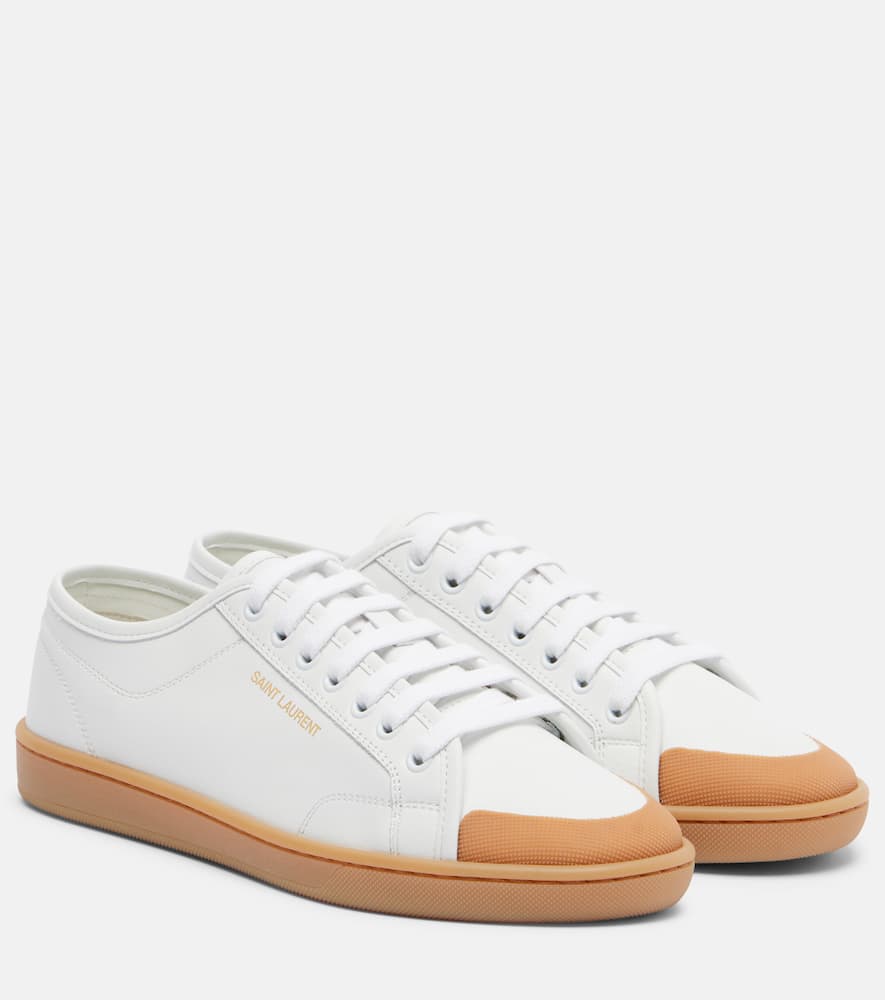 Saint Laurent Gym Leather Sneakers In White