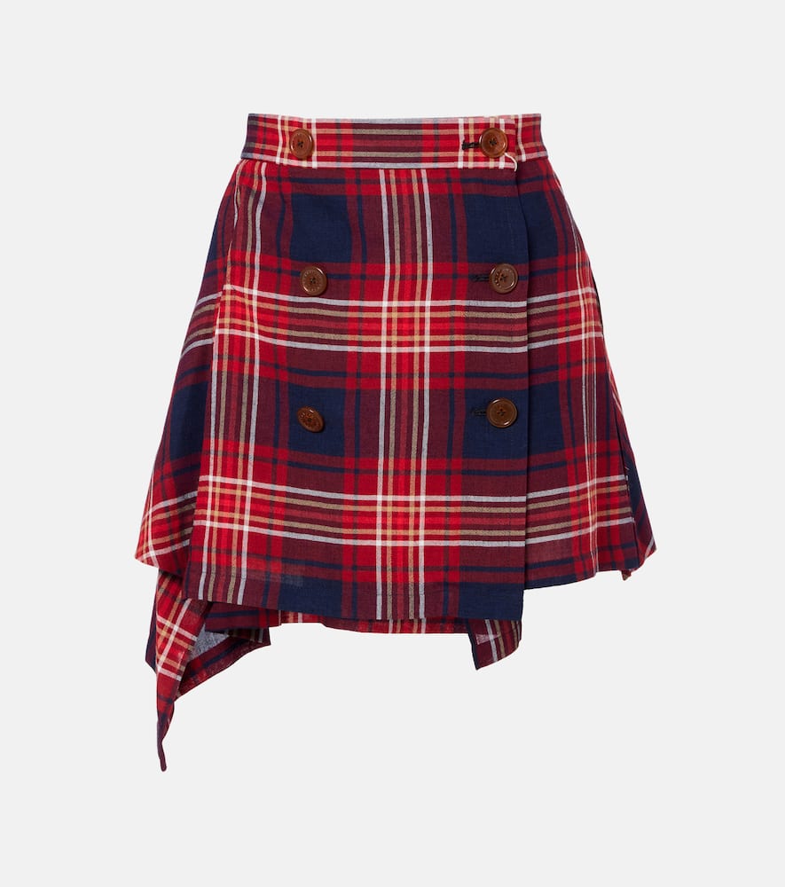 Vivienne Westwood Plaid Asymmetric Miniskirt In Multi