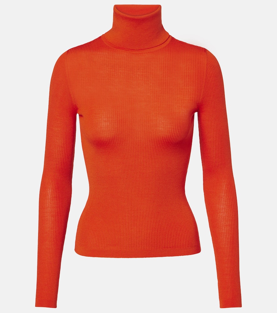 Saint Laurent Wool, Cashmere, And Silk Sweater In Orange
