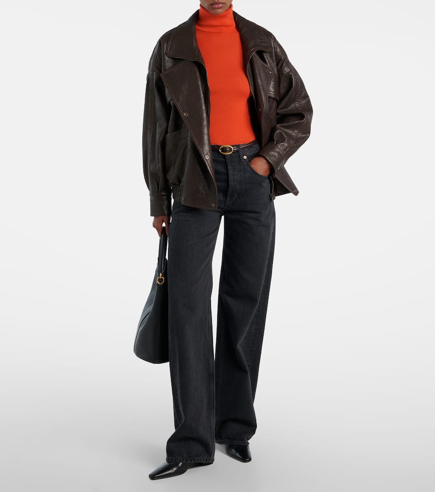 Saint Laurent Wool, Cashmere, And Silk Sweater In Orange