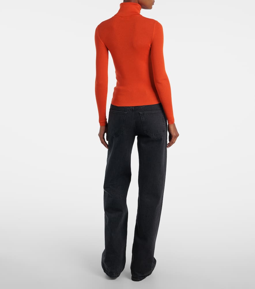 Saint Laurent Wool, Cashmere, And Silk Sweater In Orange