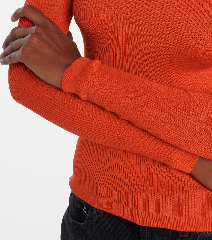 Saint Laurent Wool, Cashmere, And Silk Sweater In Orange