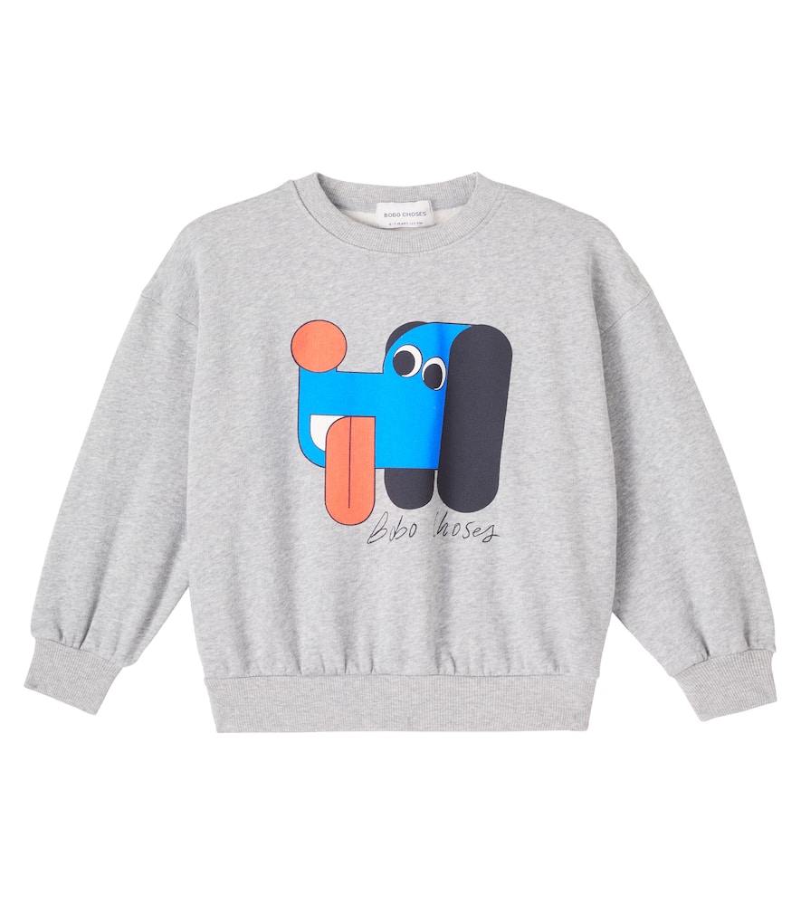 Bobo Choses Kids' Doggy Mate Cotton Jersey Sweatshirt In Gray