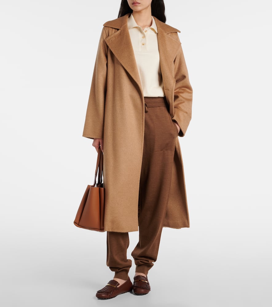 Tod's Knitted Virgin Wool Straight-leg Pants In Brown