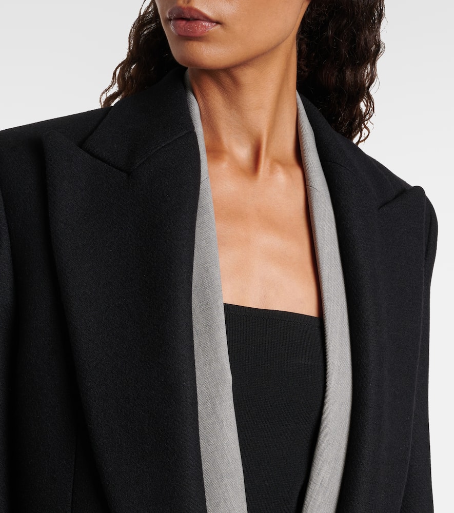 Victoria Beckham Womens Black Tailored Double-belted Wool-blend Coat In Black