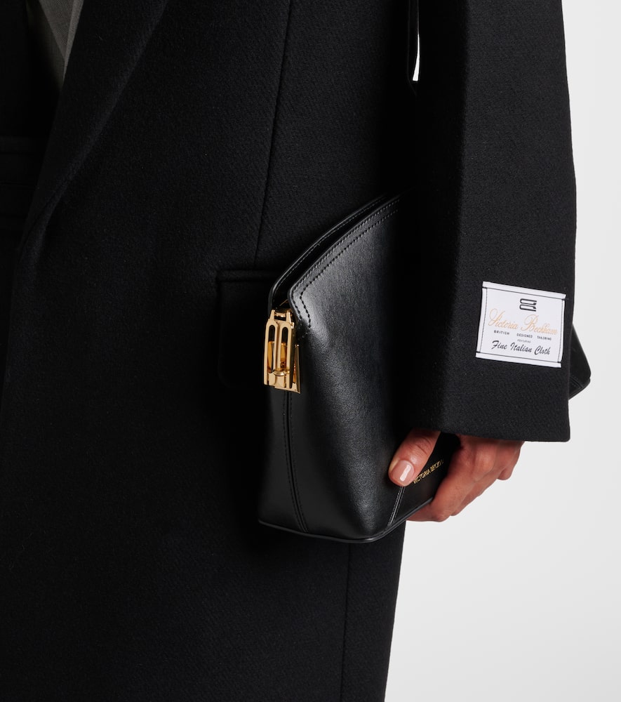 Victoria Beckham Womens Black Tailored Double-belted Wool-blend Coat In Black
