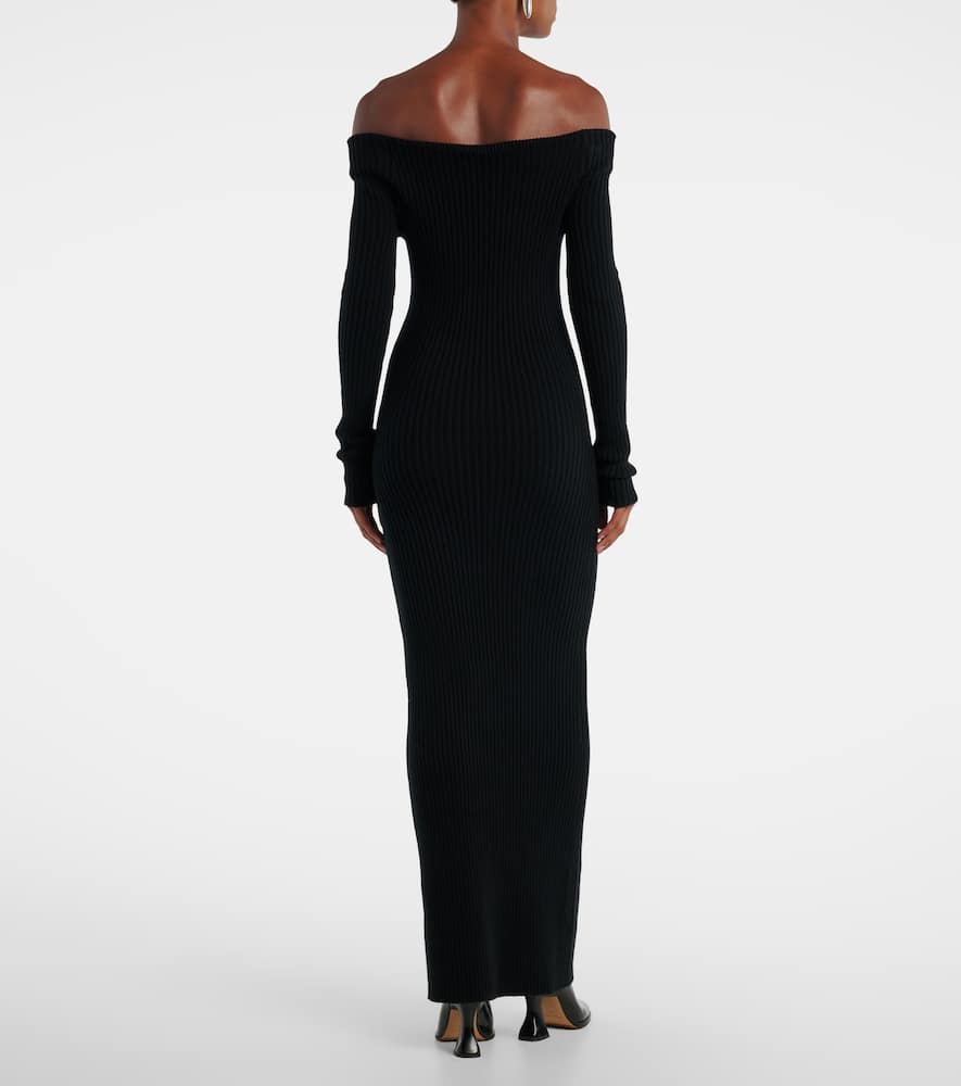 Max Mara Wool And Cashmere-blend Maxi Dress In Black