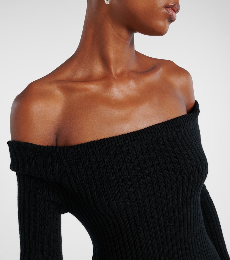 Max Mara Wool And Cashmere-blend Maxi Dress In Black
