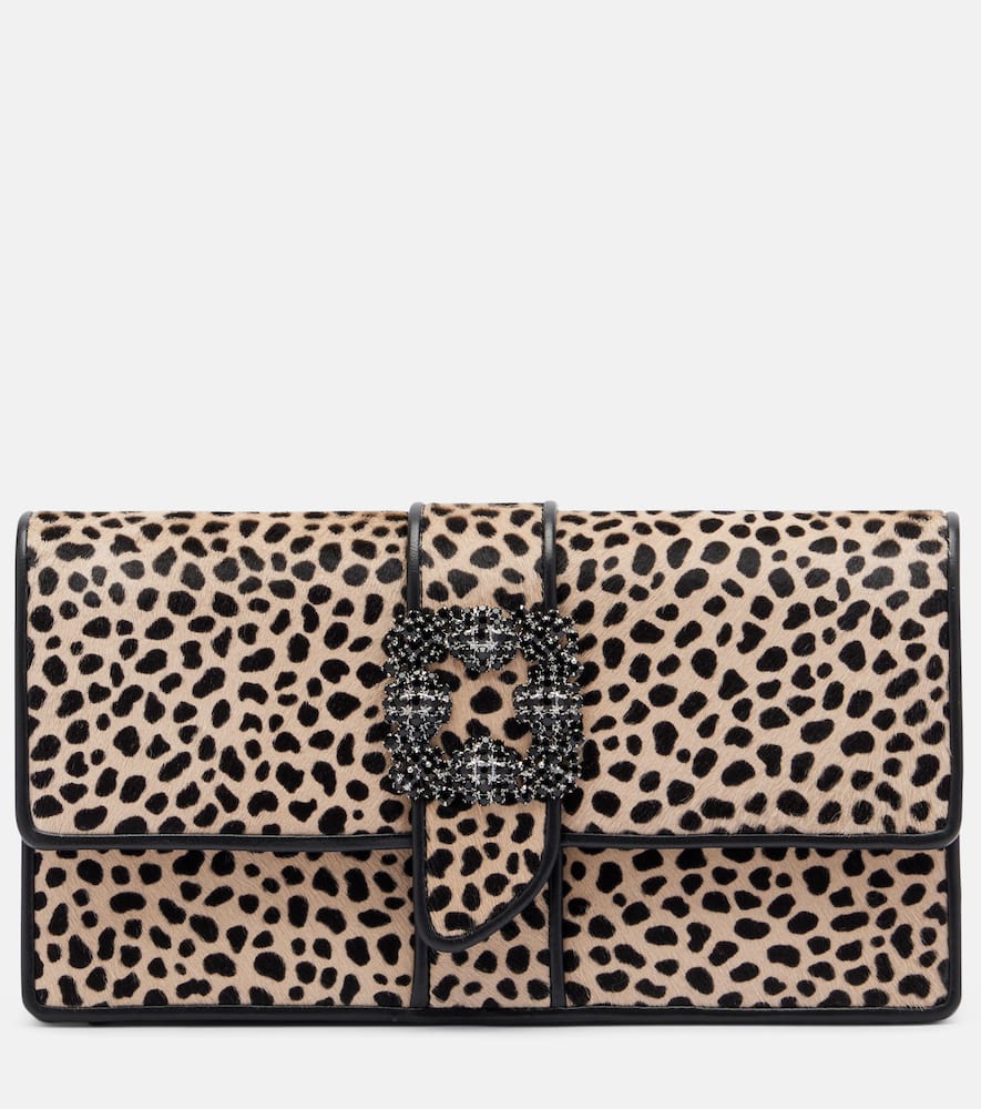 Clutch Capri in cavallino con cristalli
