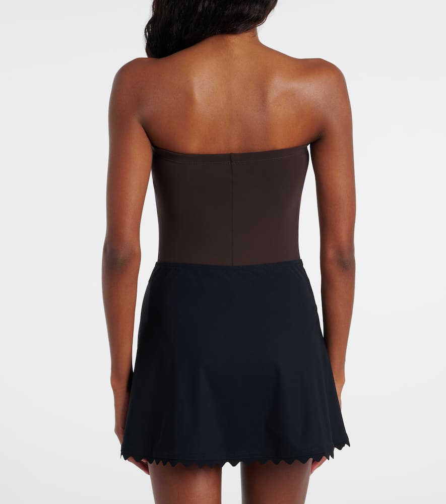 Karla Colletto Ines Scalloped Miniskirt In Blue