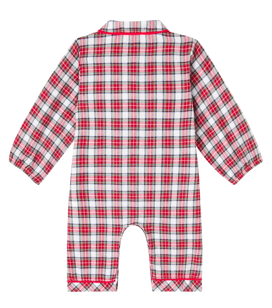 La Coqueta Baby Checked Cotton Onesie In Multi