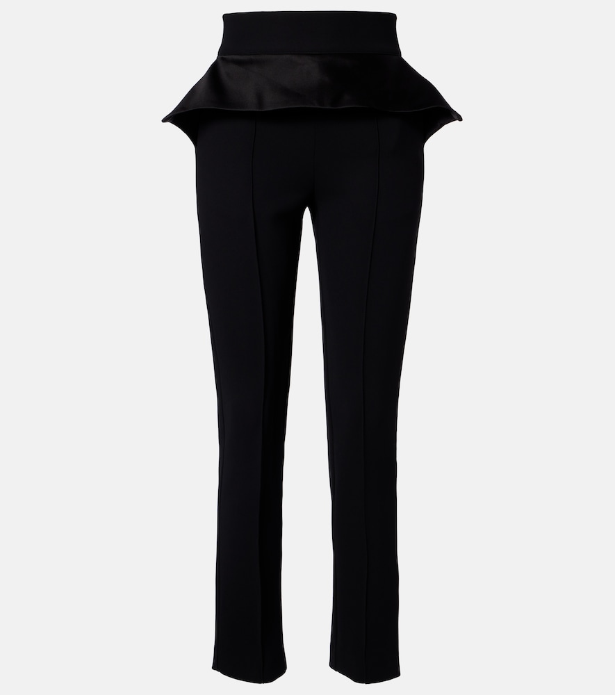 Maticevski Relate Peplum Satin Slim Pants