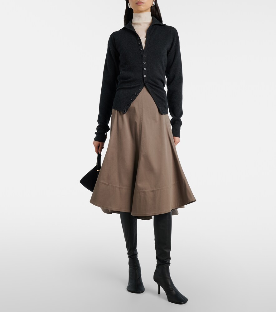 Proenza Schouler Janan cotton-blend sateen midi skirt