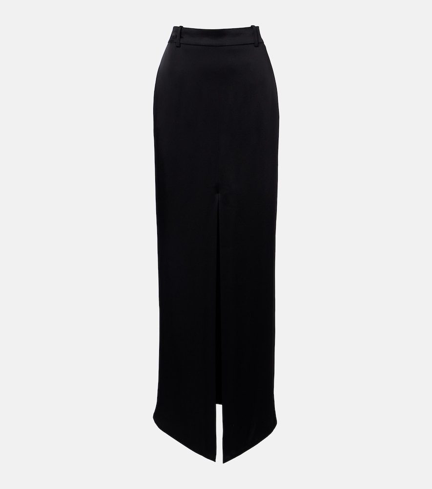 Tom Ford Women's Black High-Rise Maxi Skirt Uk Size 14