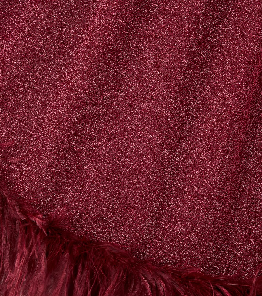 Oseree Oséree Kids Osemini Lumière Plumage Dress In Burgundy