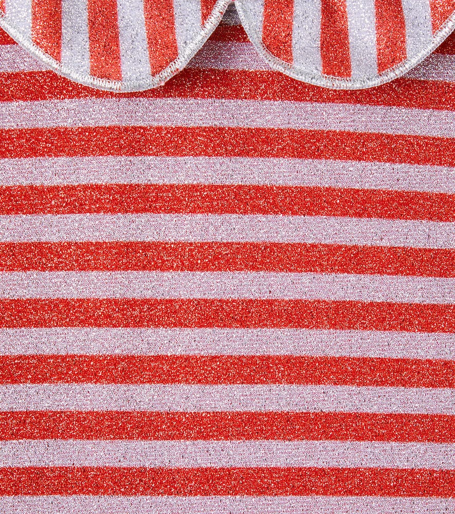 Oseree Oséree Kids Striped Lamé Top In Red
