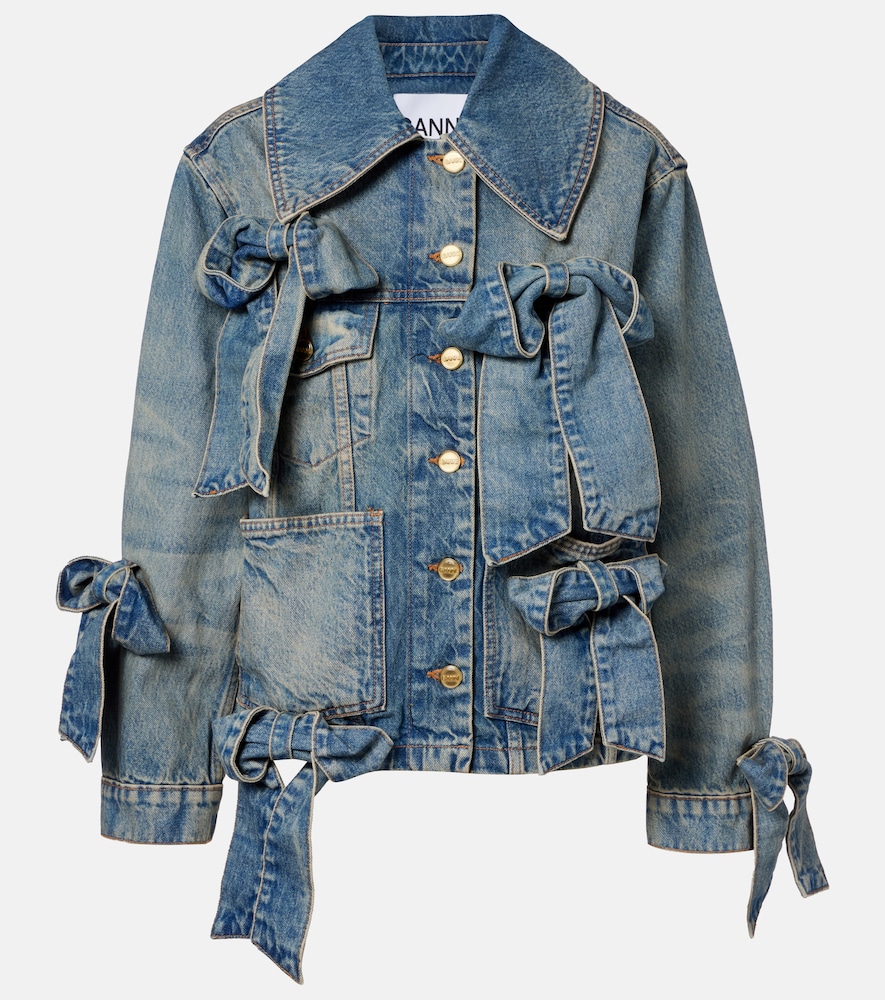Ganni Bow Detail Denim Jacket