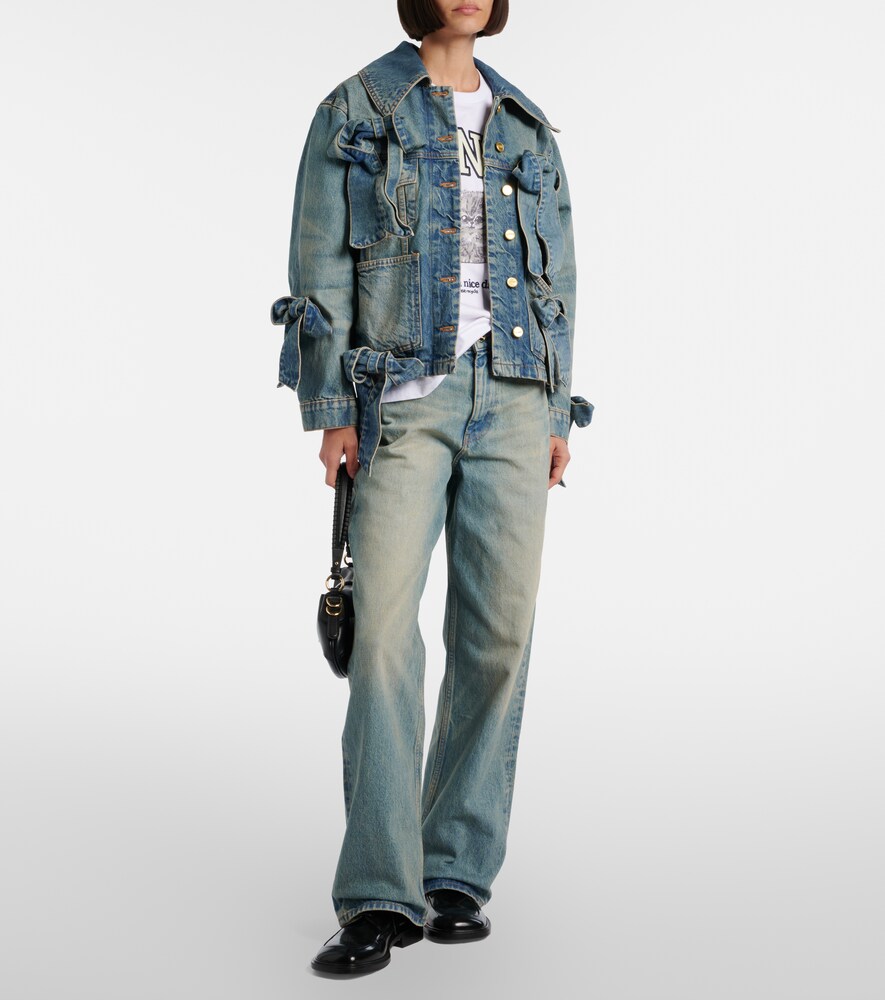 Ganni Bow-detail denim jacket