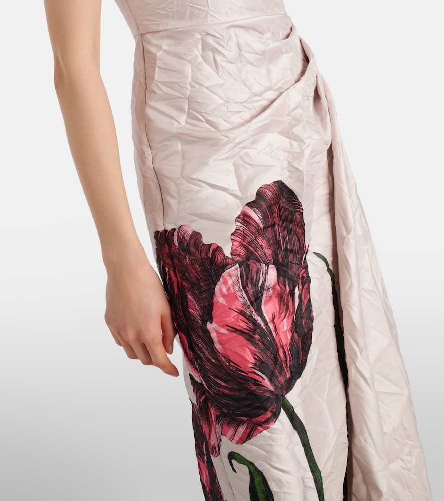  Erdem Erdem Floral Draped Satin Midi Dress 