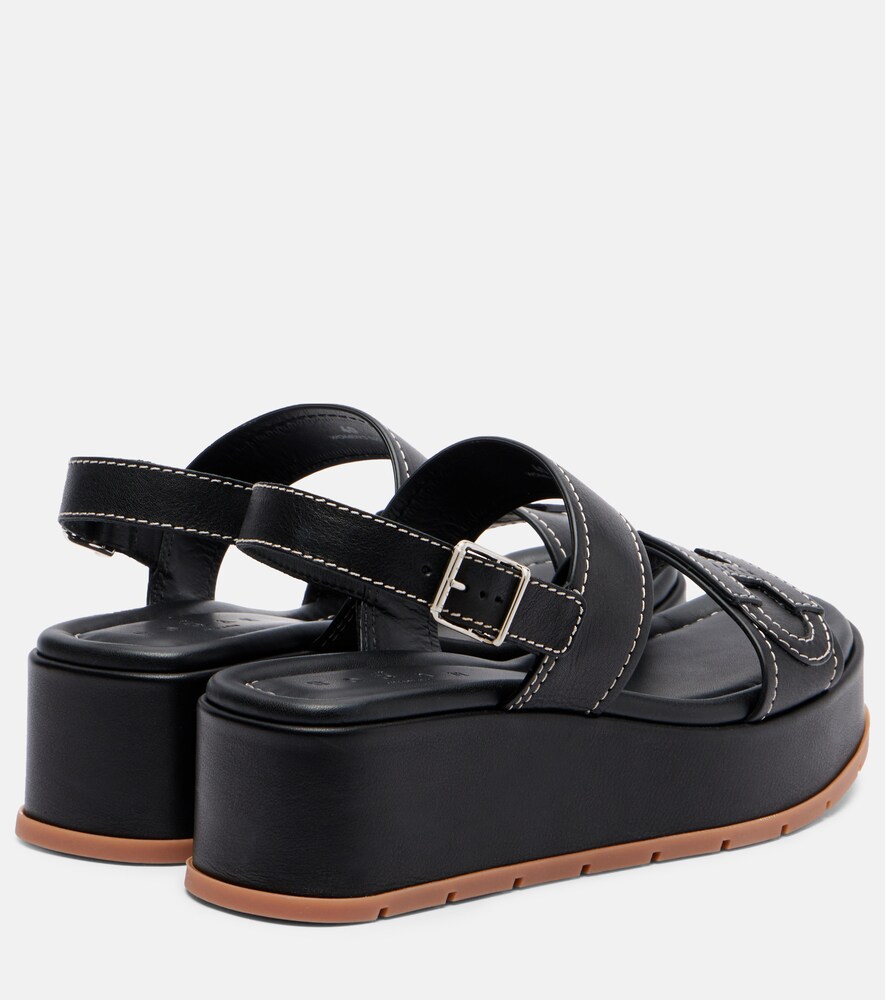  Hogan Hogan H703 Leather Platform Sandals 
