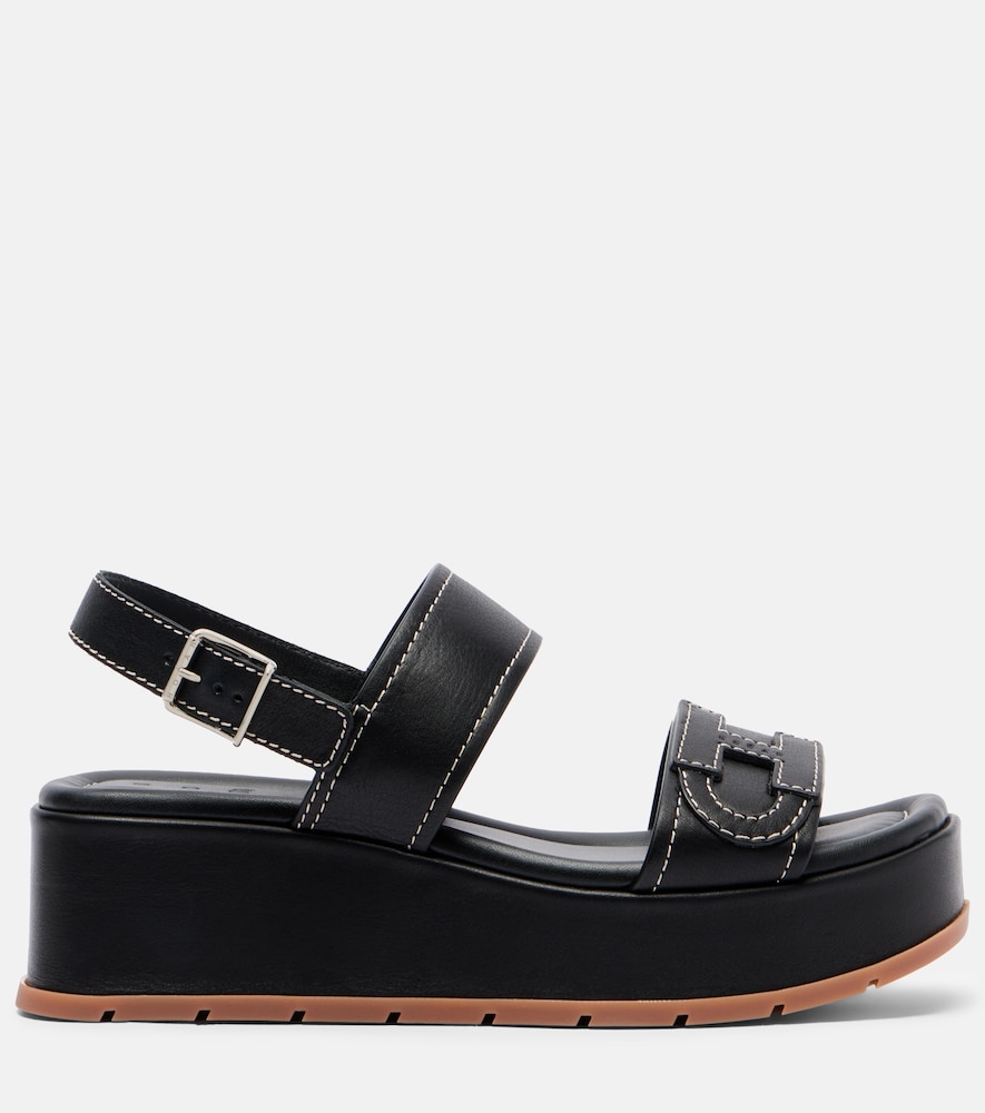  Hogan Hogan H703 Leather Platform Sandals 