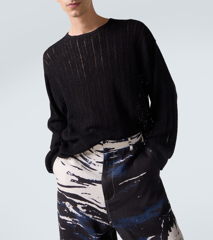 针窿棉质与亚麻毛衣