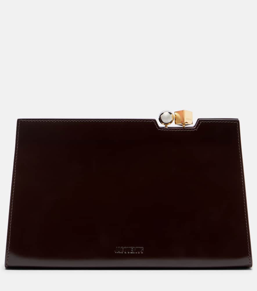 Jacquemus Salon Leather Shoulder Bag In Burgundy