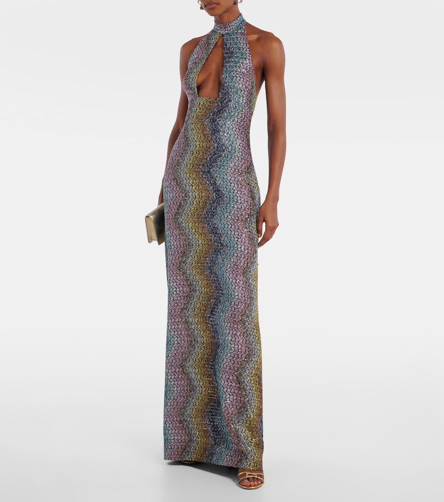 Missoni Cutout sequined lamé gown