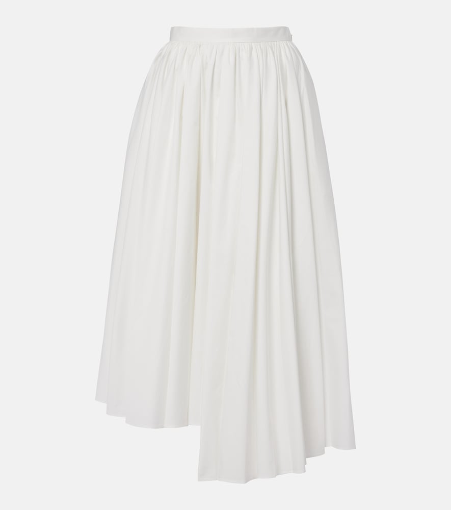 Self Portrait Cotton Poplin Midi Skirt