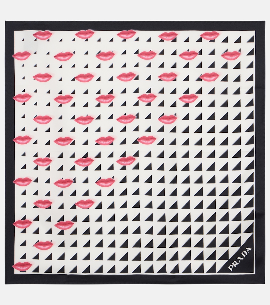 Foulard in twill di seta con stampa