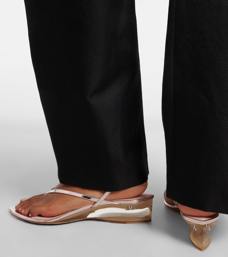 Alaïa Invisible leather wedge thong sandals